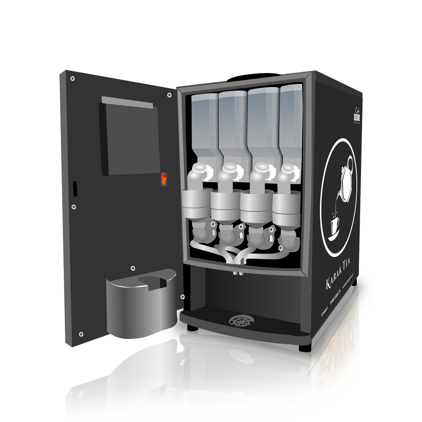 LED Coffee Machine - 4 Lane, Four Beverage Options